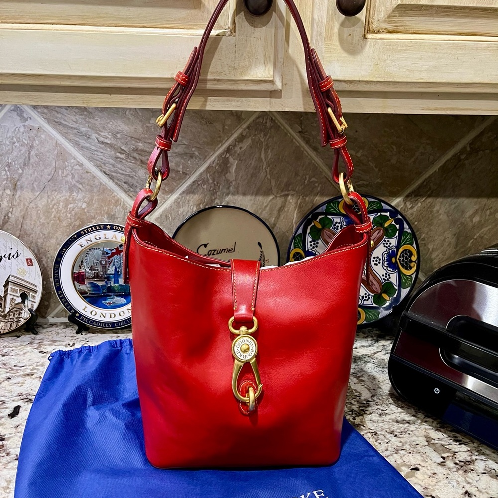 Dooney & Bourke Red Florentine Lily Bucket